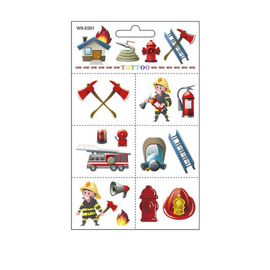 Kids Waterproof Fire Truck Tattoos for Safety Week