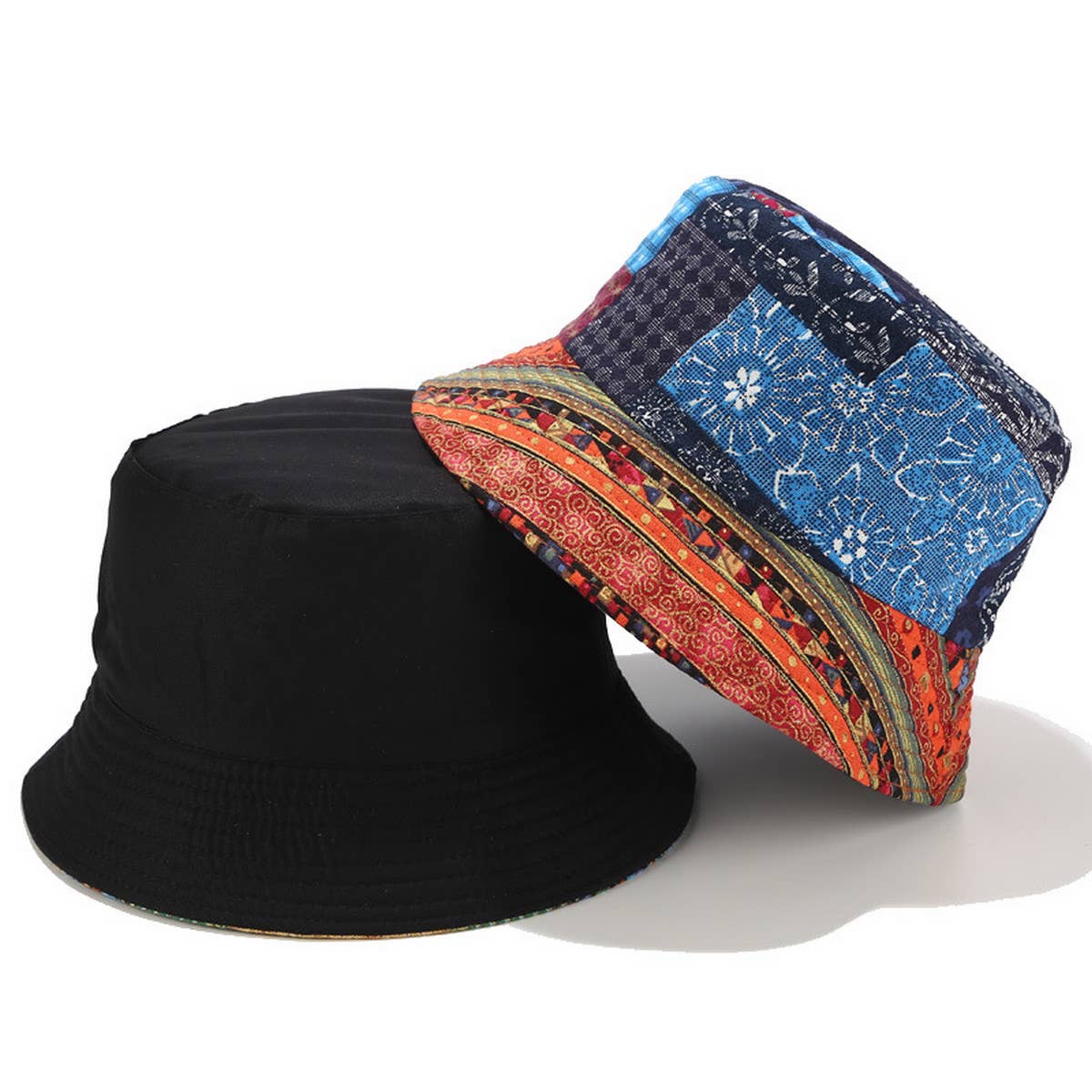 VINTAGE PRINTED SUNSHADE BUCKET HAT_CWAH1641
