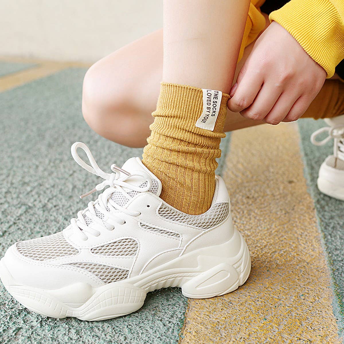 NEW SOLID COLOR CASUAL MATCHING WOMEN'S SOCKS_CWMS0999