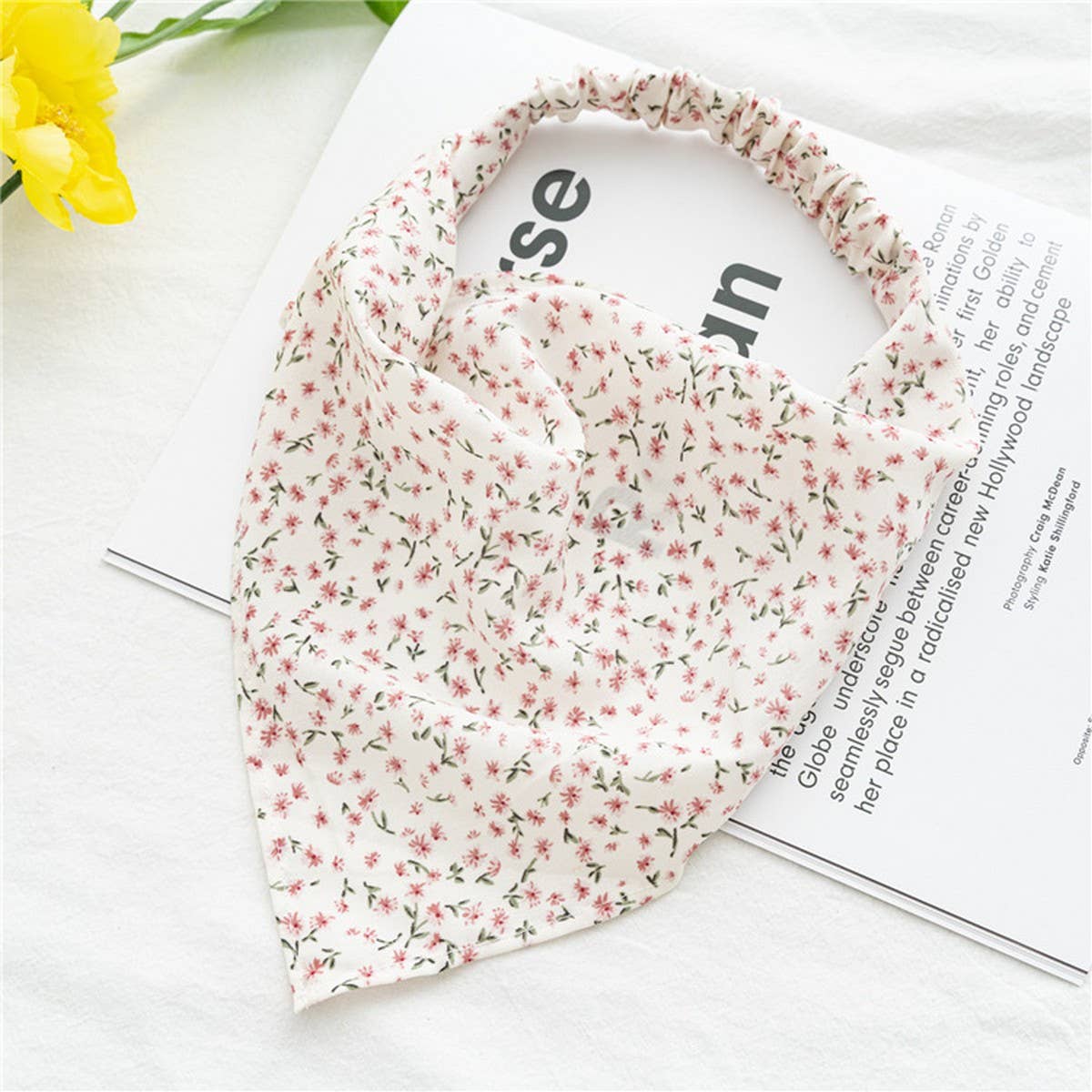 FLORAL ELASTIC BAND SCARF HEADBAND HAIRACCESSORIES