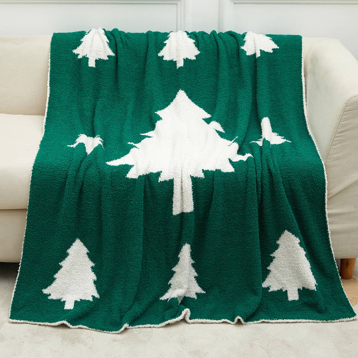 CHRISTMAS SNOWFLAKE KNITTED JACQUARD BLANKET