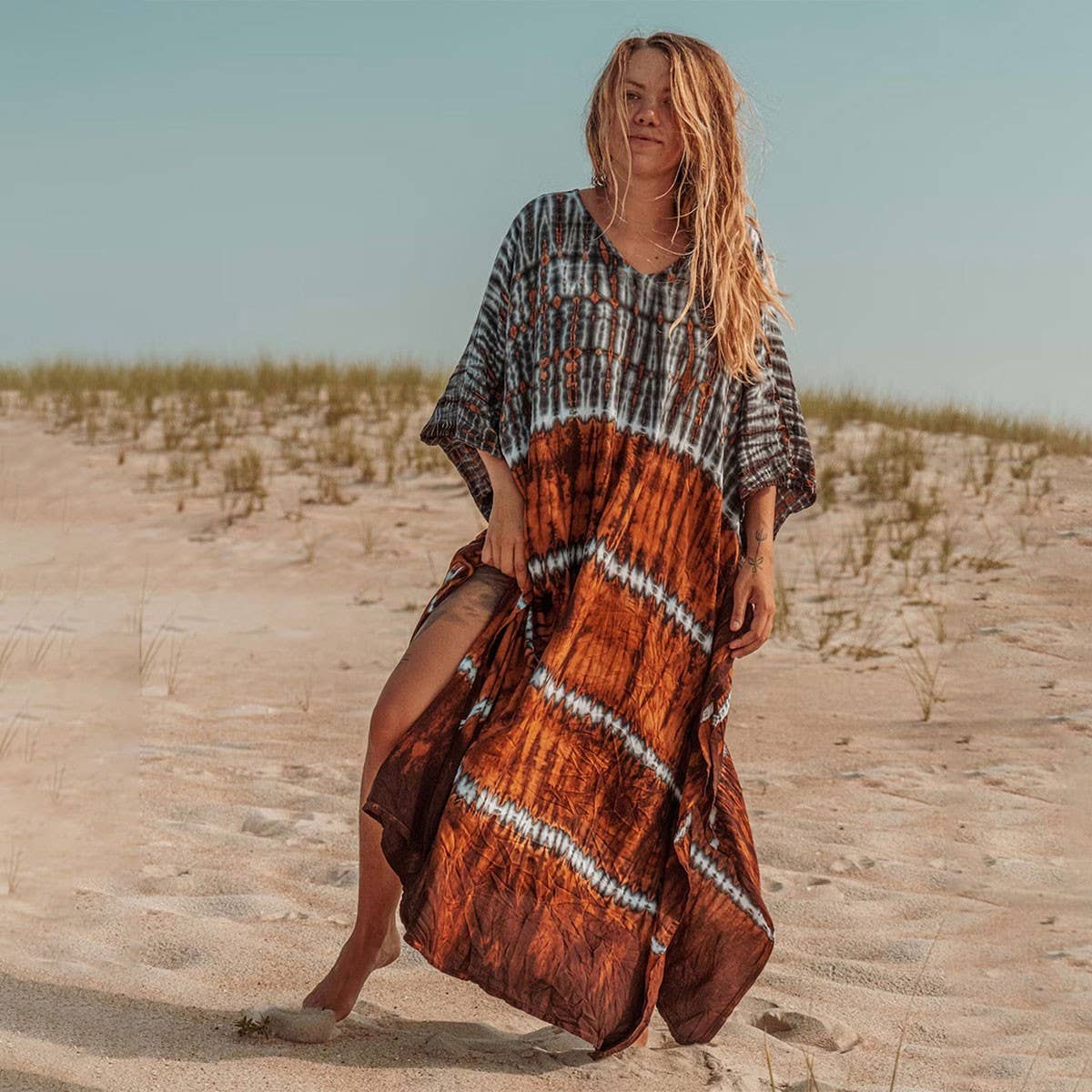 Tie-Dye Viscose Beach Cover-Up Dress