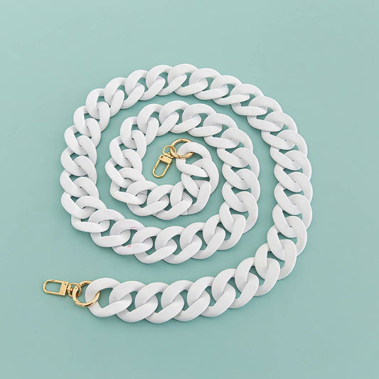 Large Resin Acrylic Bag Chain, Wide Strap_CWMM5065