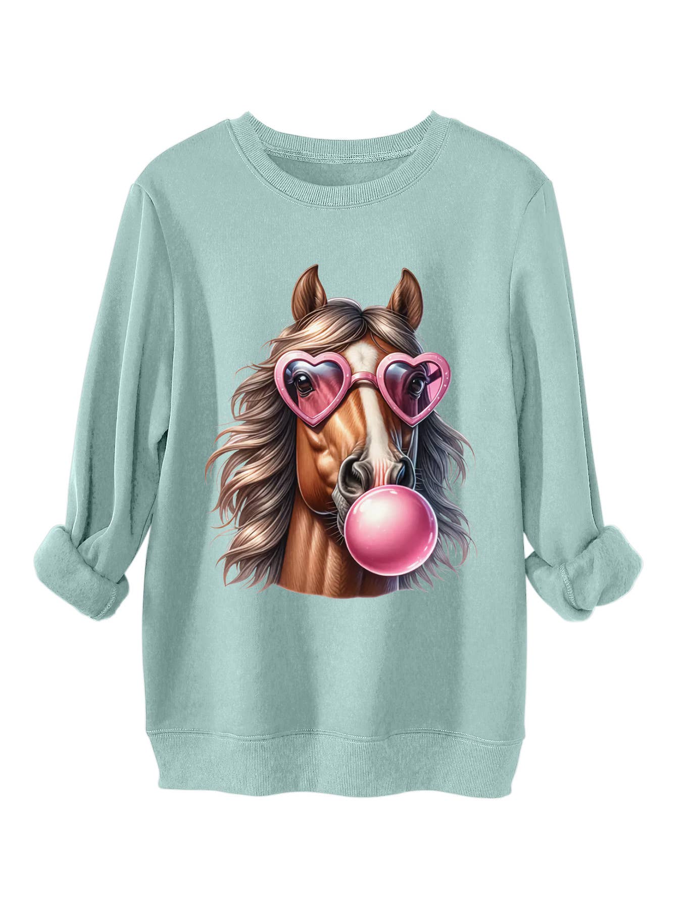 Horse head printed and thick thermal hoodie
