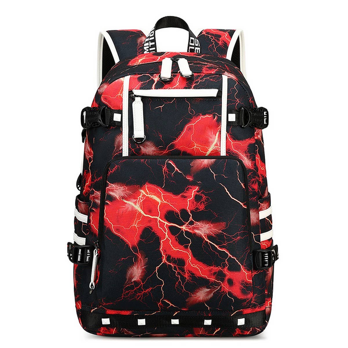 Lightning Print Backpacks for School Teen Boys_CWAB5374