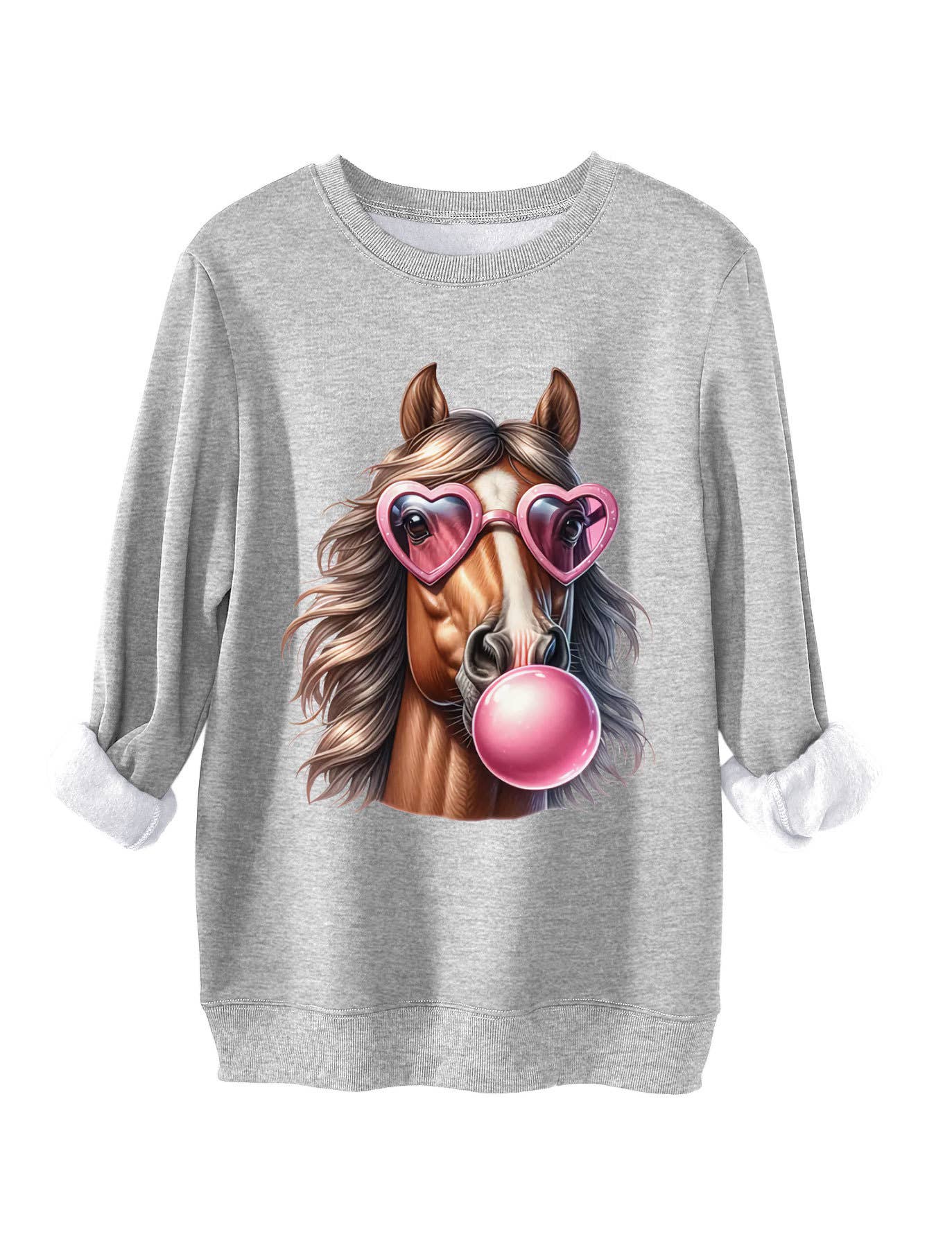 Horse head printed and thick thermal hoodie