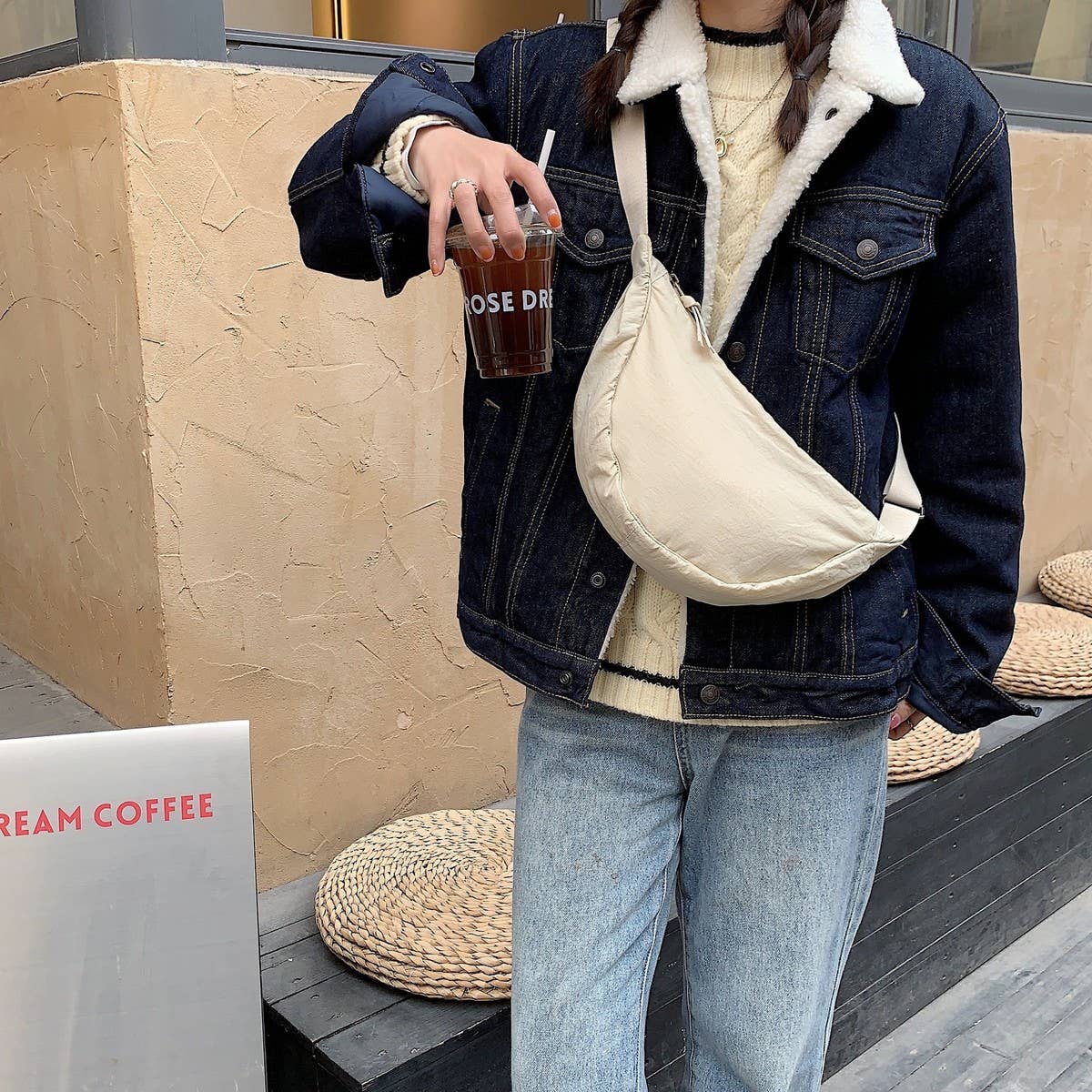 CWAB5811_RETRO STYLISH CROISSANT SHOULDER BAG