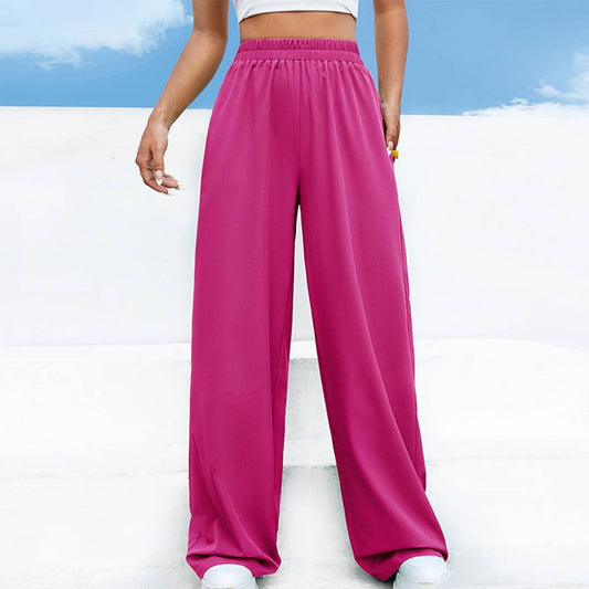 Solid color loose straight leg dance pants