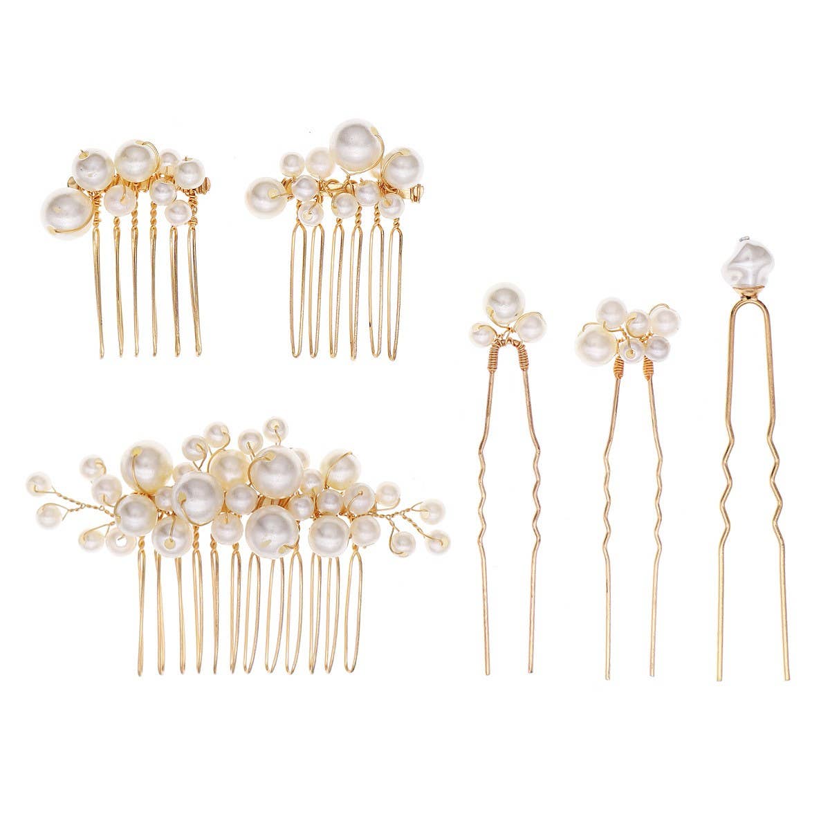PEARL BRIDAL HAIR ACCESSORIES SIX PIECE SET_CWAHA2781