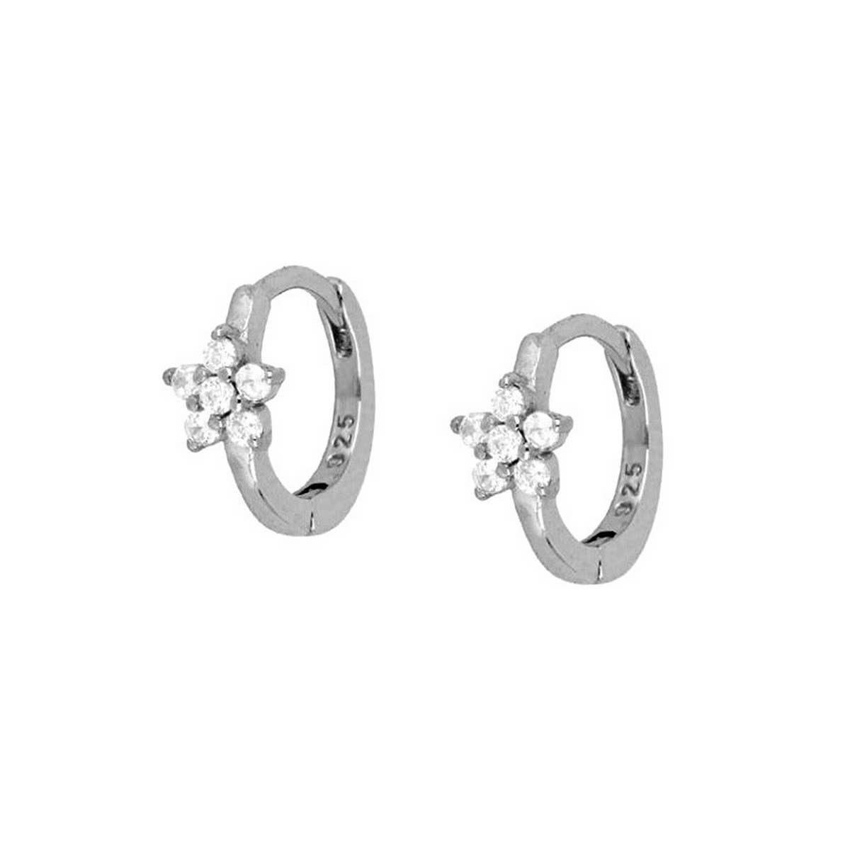 GEOMETRIC FIVE-POINTED STAR DIAMOND EARRINGS