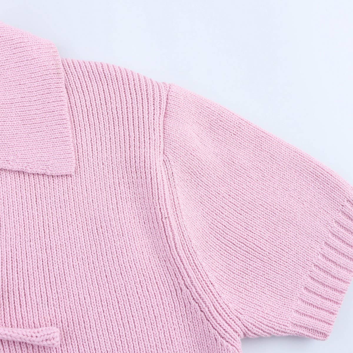 Knit Short Sleeve Top with Bow Detail