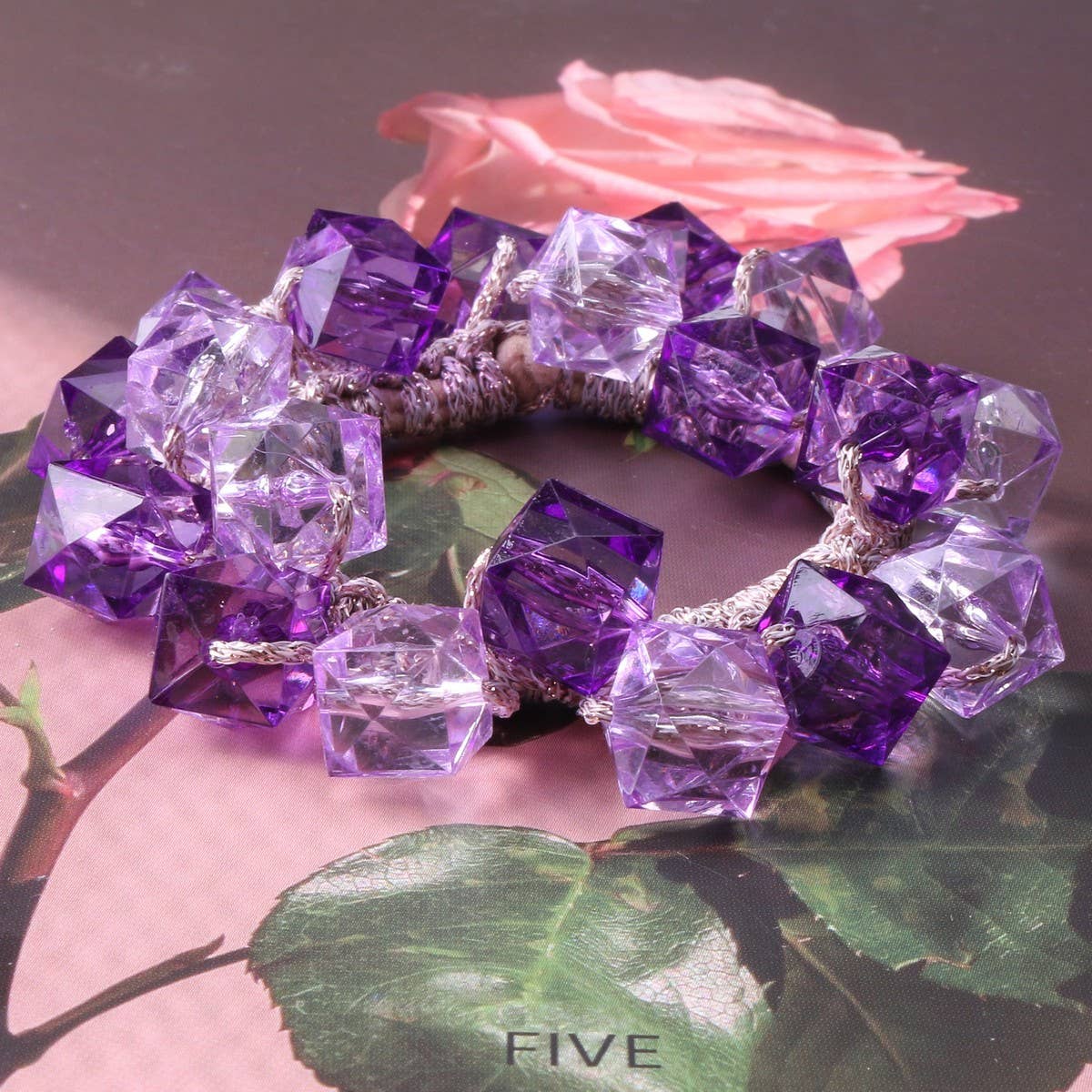 Elegant Crystal Scrunchie Fashion Hair Tie_CWAHA6864