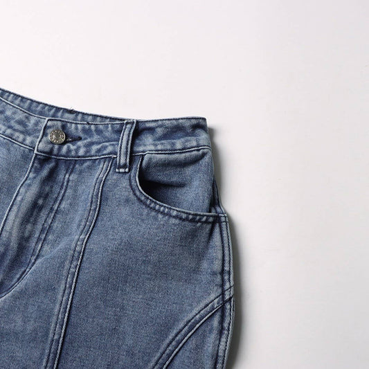 TRENDY PATCHWORK STRAIGHT LEG JEANS