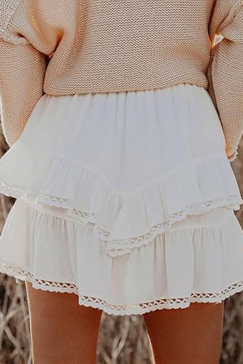 CWBSS0455_HIGH WAIST LAYERED RUFFLE MINI SKIRT