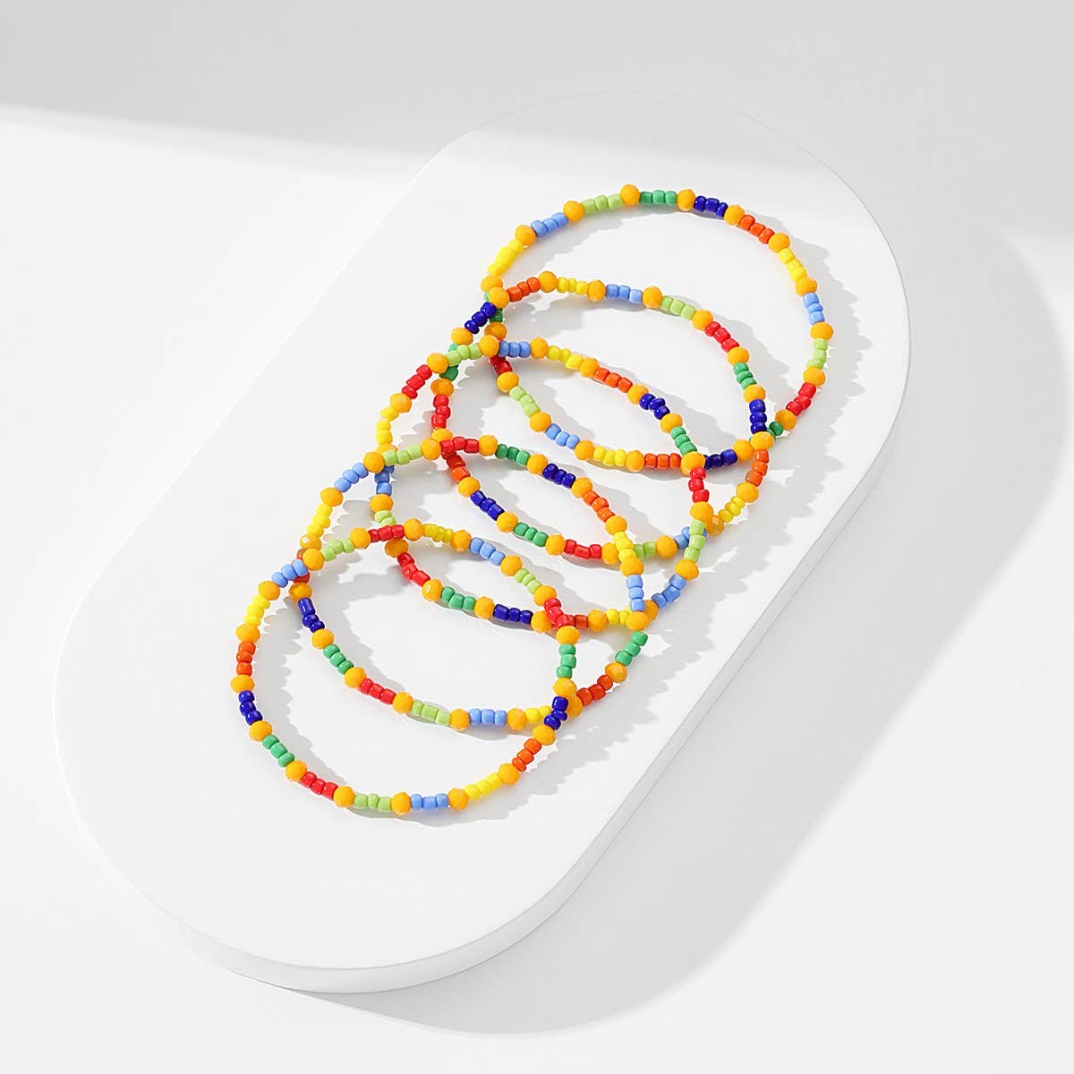 Boho Beaded Anklet Set ??Crystal & Glass Beads_CWMM6354