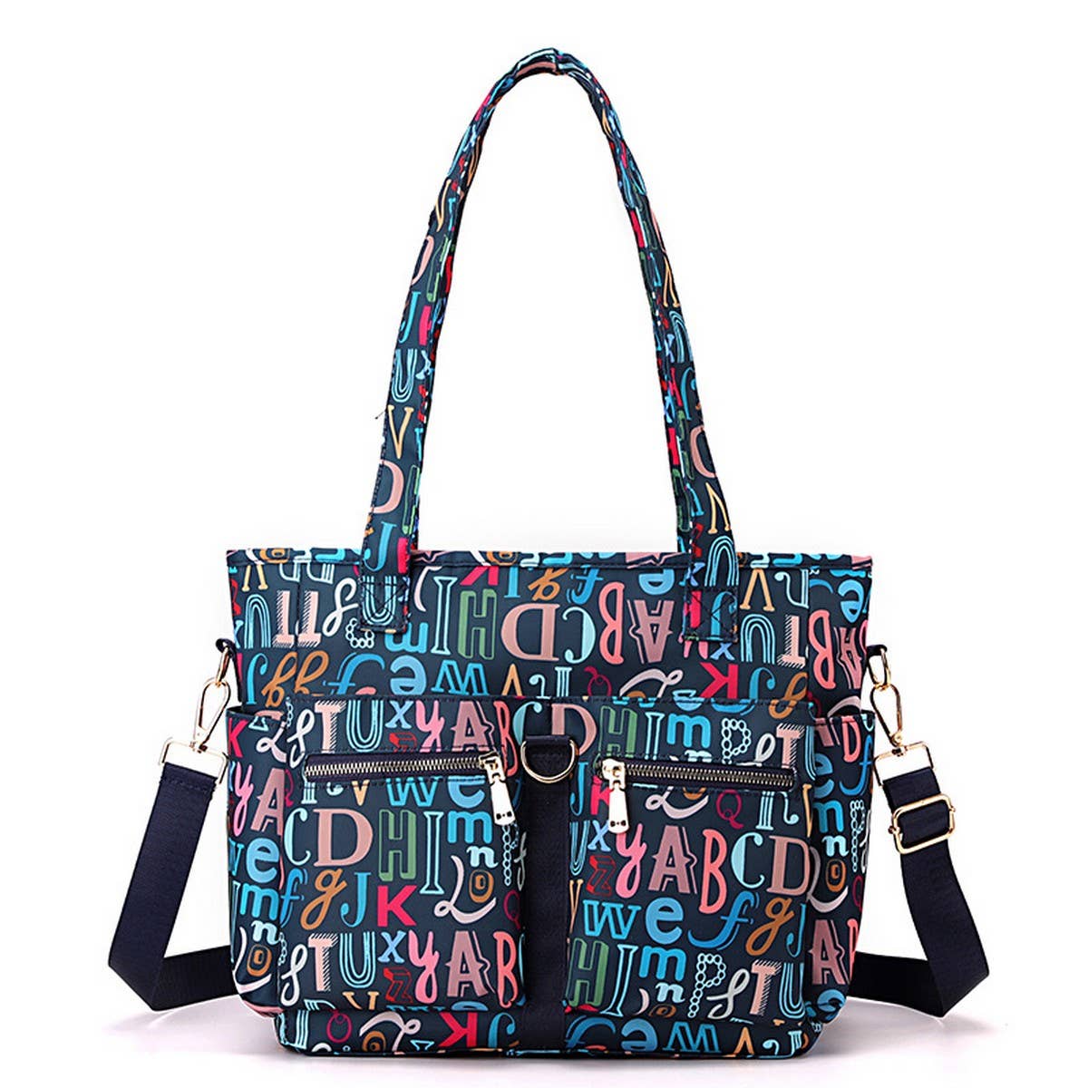 PRINTED NYLON FABRIC HANDBAG SHOULDER BAG_CWAB3484