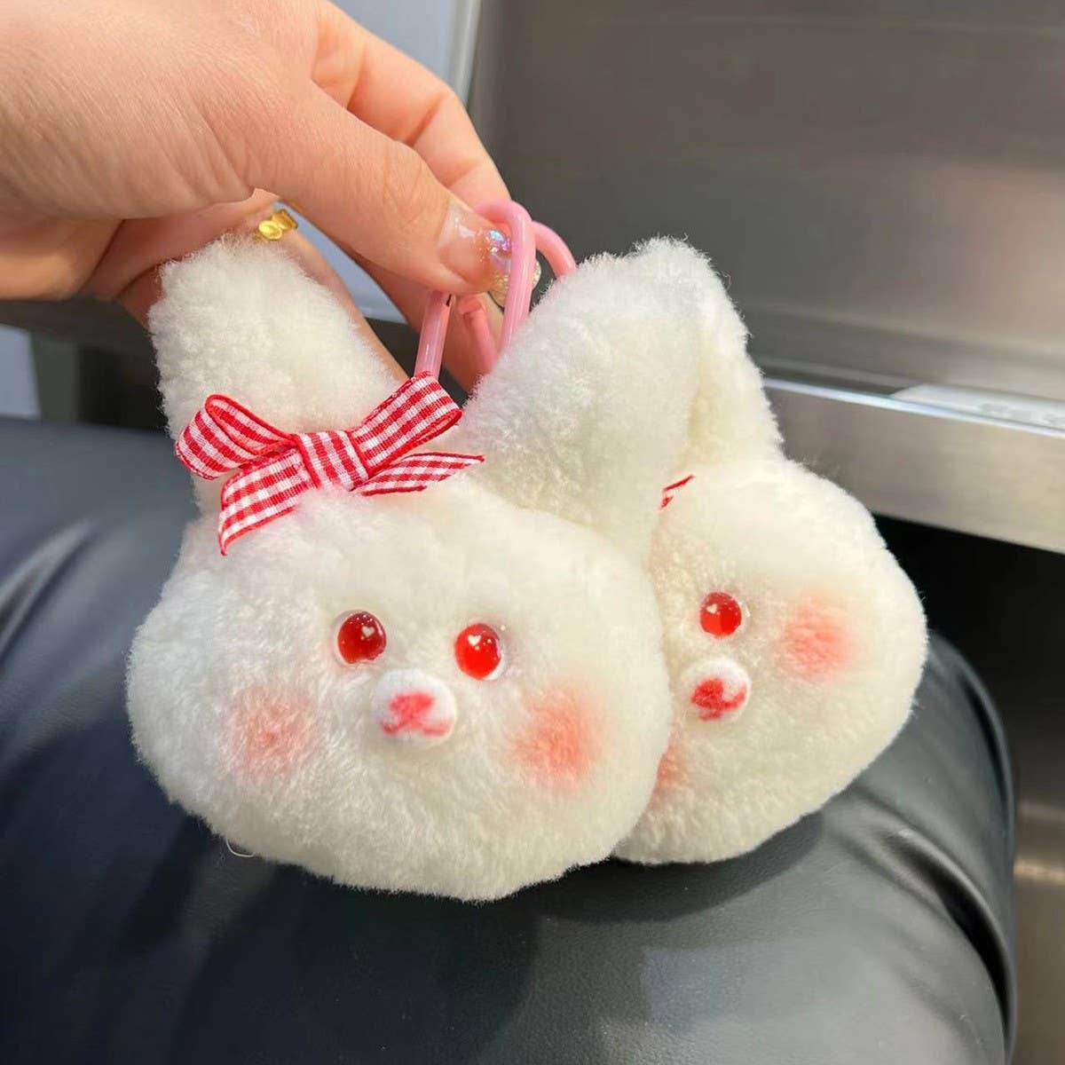 CUTE WOOL BUNNY CAR KEYCHAIN PENDANT ACCESSORIES