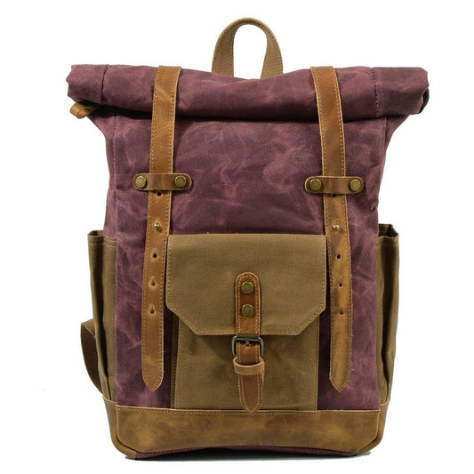 Retro Waterproof Canvas Hiking Backpack_CWAB5523