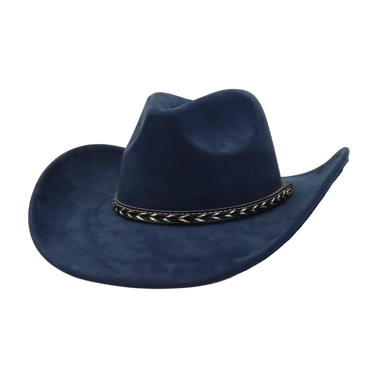 Unisex Western Suede Cowboy FedoraHat Ethnic Style_CWAH04398