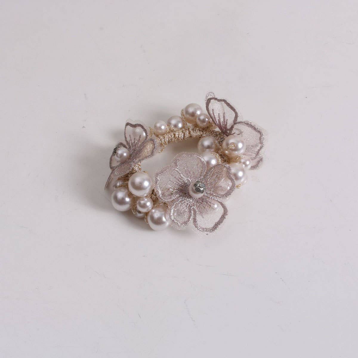 Boho Pearl Flower Hair Tie Elegant Fairy Style_CWAHA6781