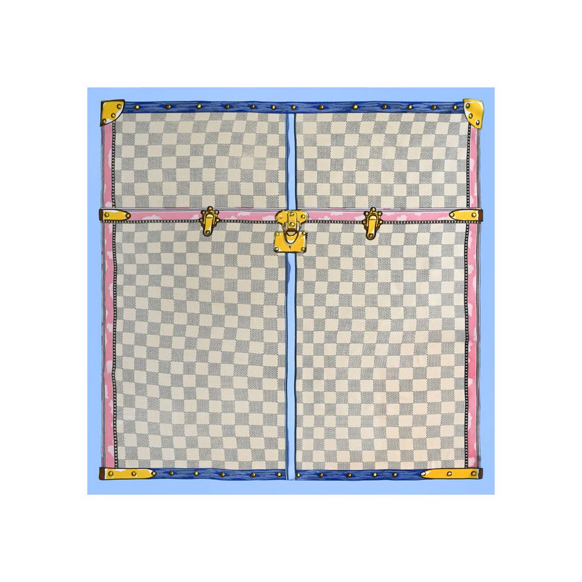 Retro Plaid 70cm Square Scarf Neck Hair Wrap_CWASC1175