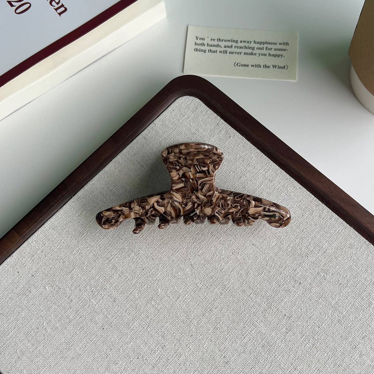 Coffee Brown Acetate Large Painter Style Hair Claw