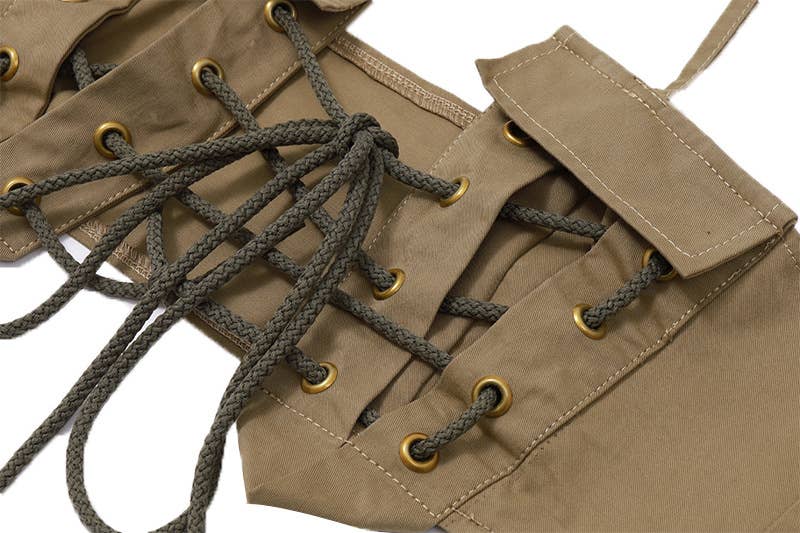 Sexy Y2K Halter Lace-Up Cutout Crop Tank Top