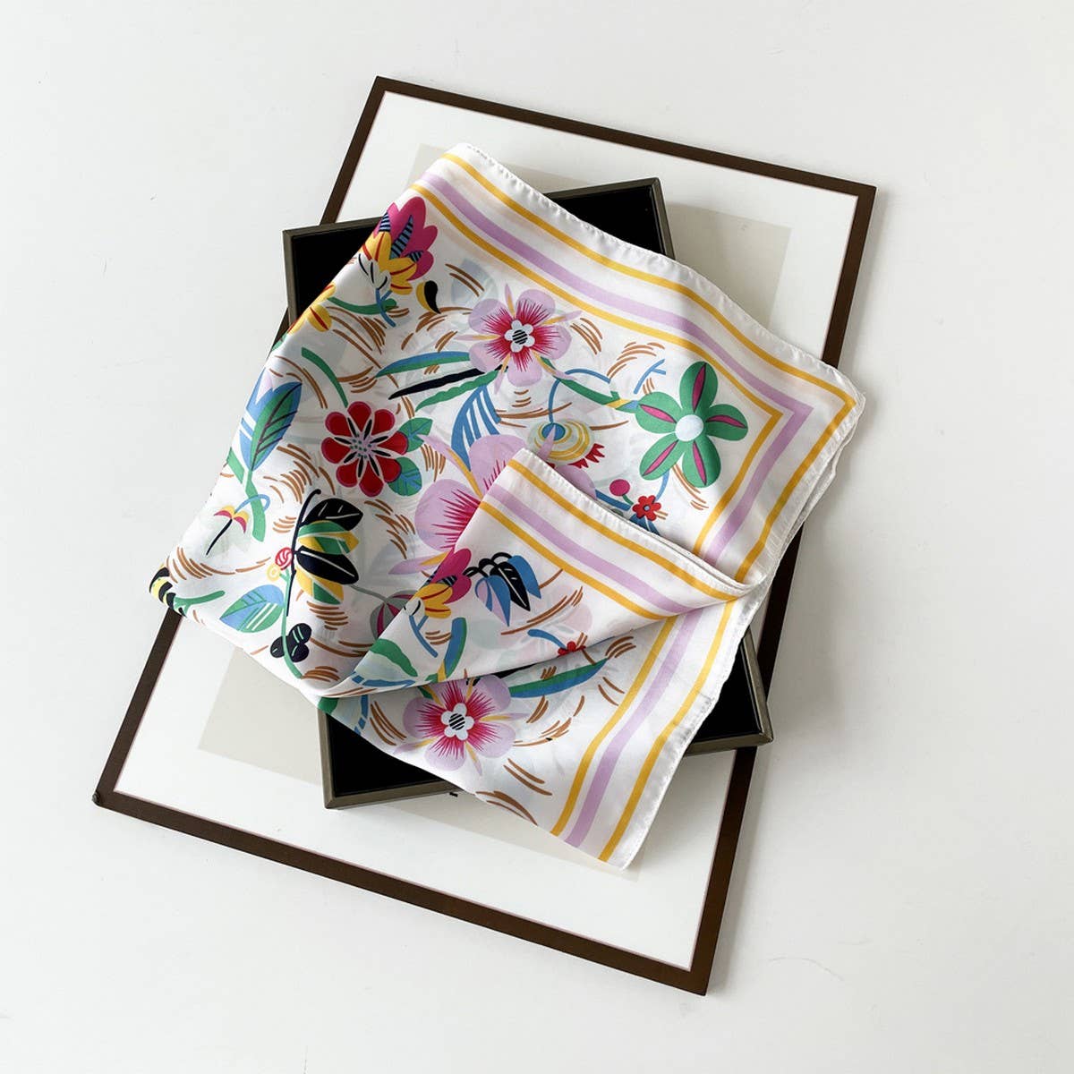 Elegant Polka Dot Satin Silk Scarf