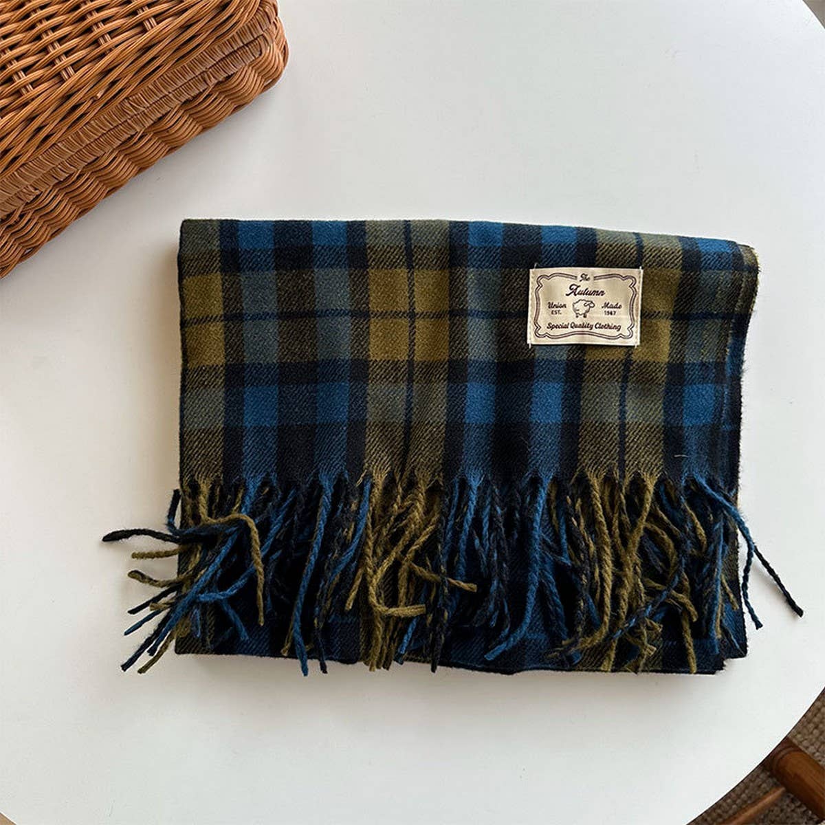 Plaid Colorblock Scarf - Classic Winter Wrap_CWASC2347