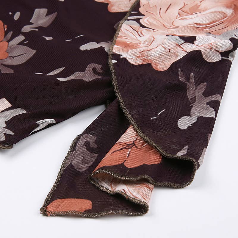 Printed seaside vacation figure-hugging dress