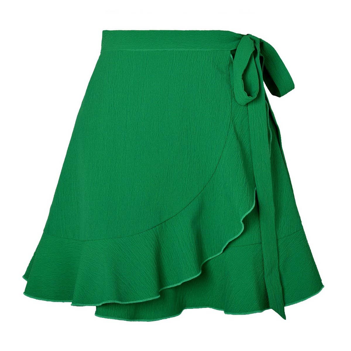ONE-PIECE SKIRT SOLID COLOR RUFFLED SHORT SKIRT_CWAB4812
