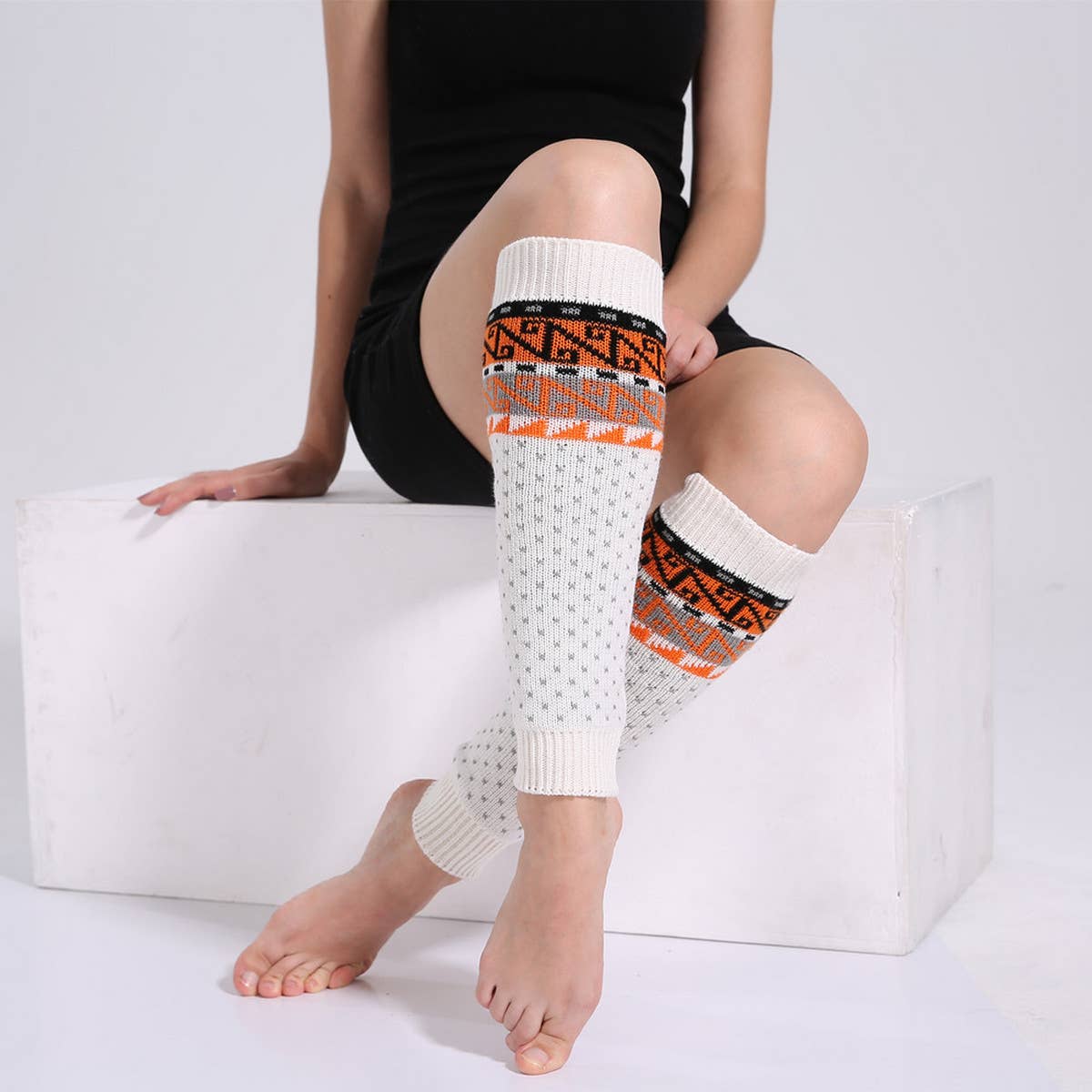 COLORBLOCK BOHEMIAN WOOL PILE SOCKS