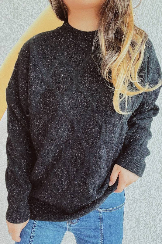 Cwoswl3868_Vintage Autumn Winter Long-Sleeved Gold Sweater