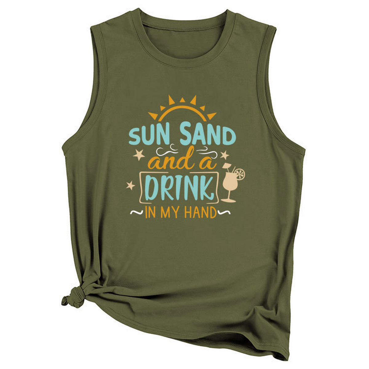 Women??¢s Casual Loose Fit Tank Top, Minimal Style_CWTTSL0418