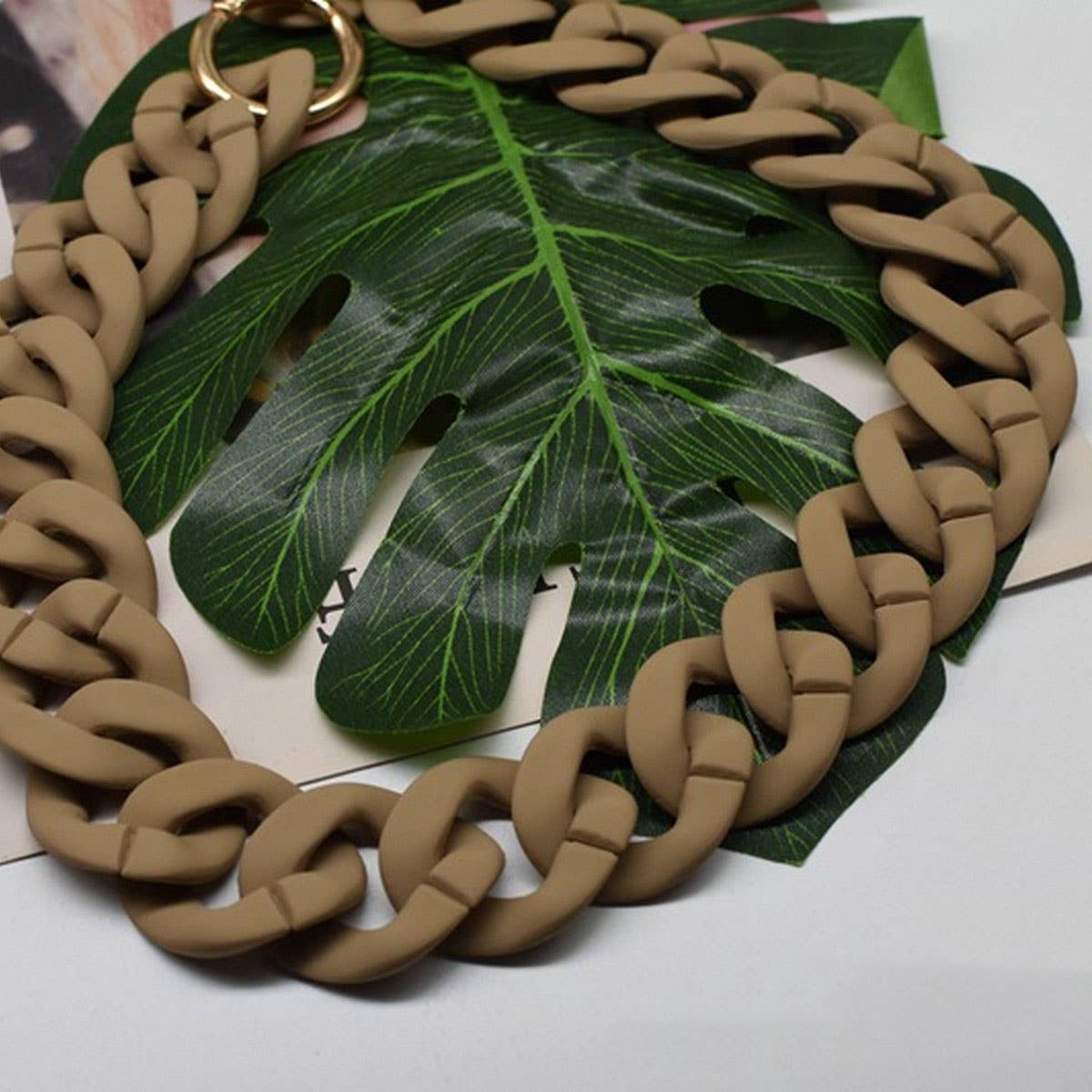 Matte Acrylic Resin Bag Chain -Textured Strap