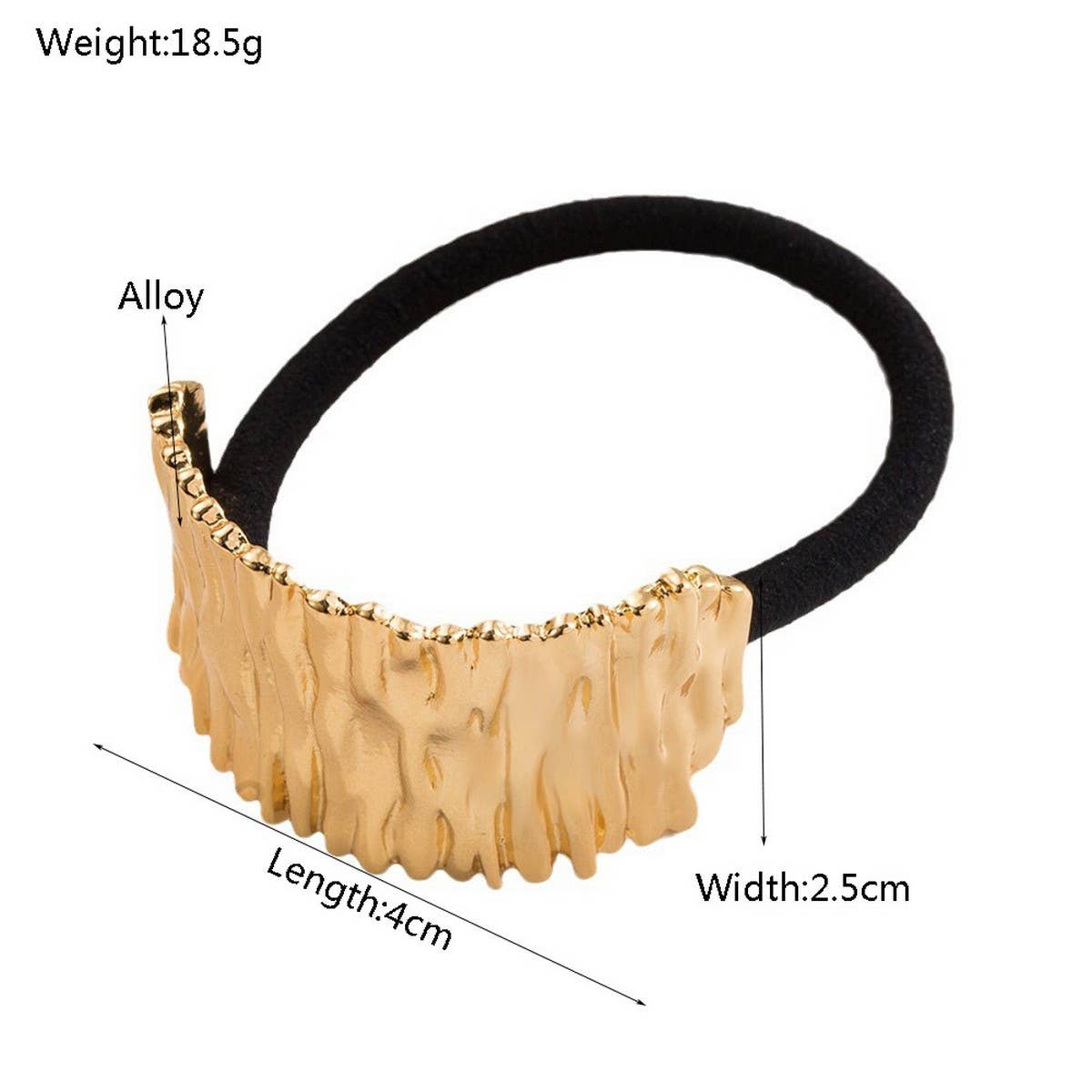 Geometric Oval Metal Stripe Elastic Hair Tie