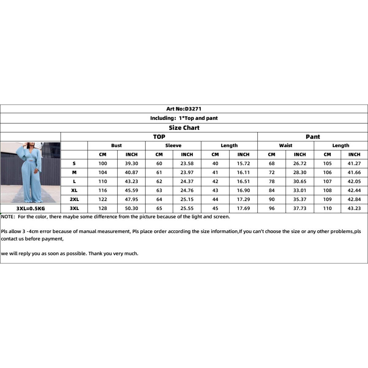 PLEATED V-NECK TOP AND WIDELEG PANTS TWO-PIECE SET_CWSTB1138