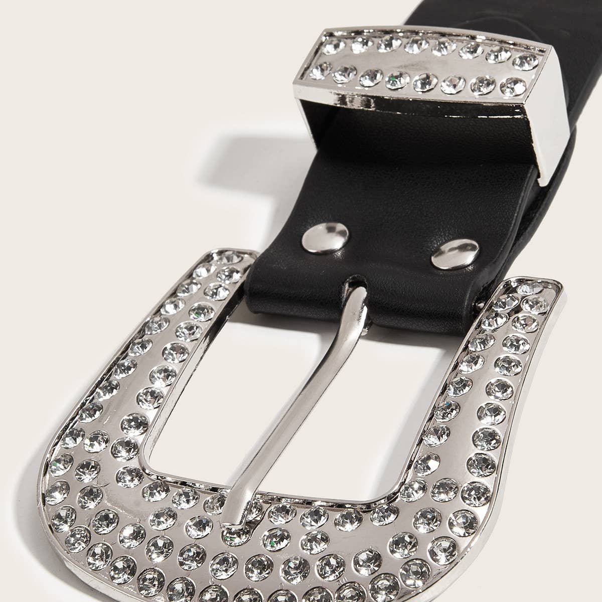 PUNK STYLE RIVET RHINESTONE BELT_CWABE0264