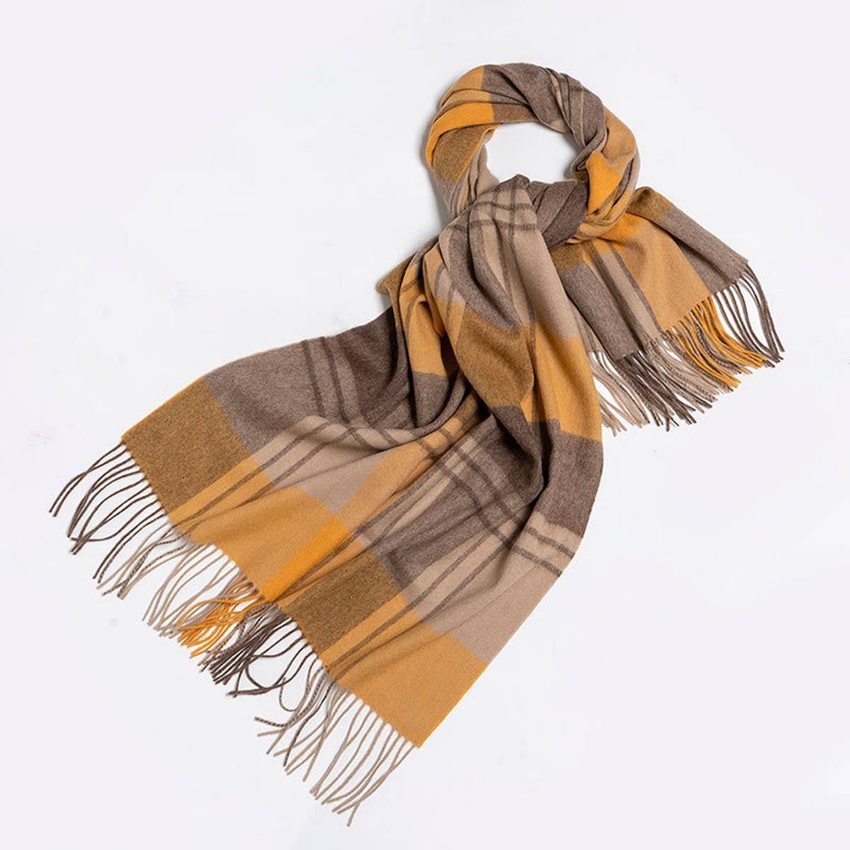 Plaid Scarf Women's Reversible Large Warm Shawl_CWASC2378