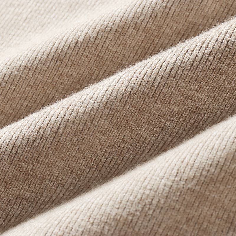 SIMPLE SLIM-FIT WRAP BOTTOM SPLIT KNIT SKIRT