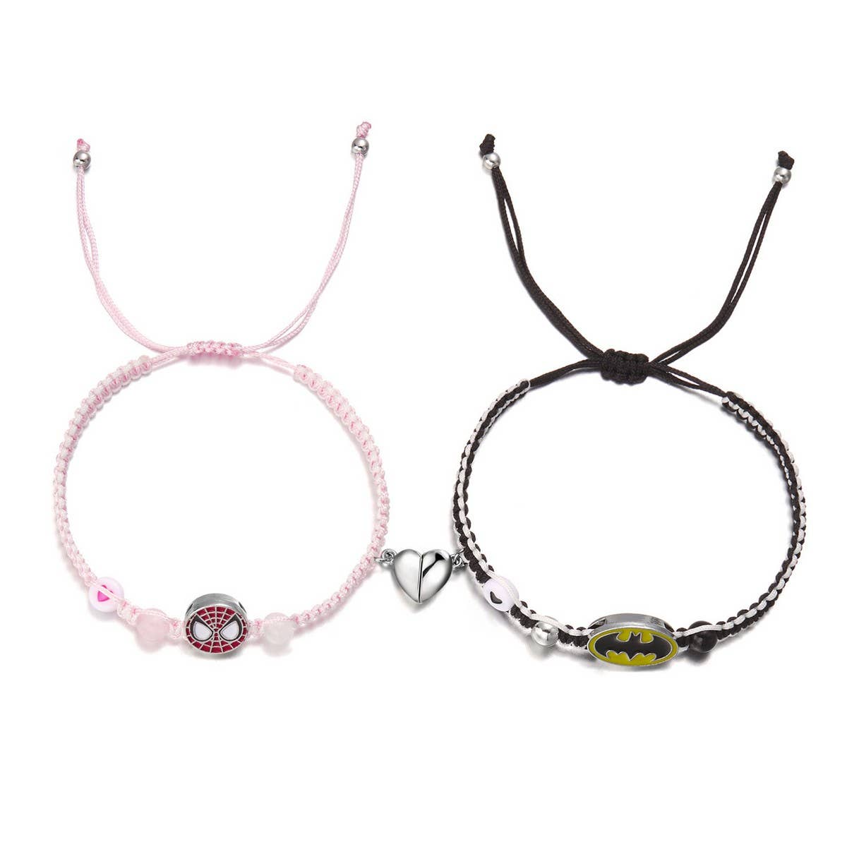 CWAJE2505_HALLOWEEN WOVEN HEART MAGNETIC COUPLE BRACELET