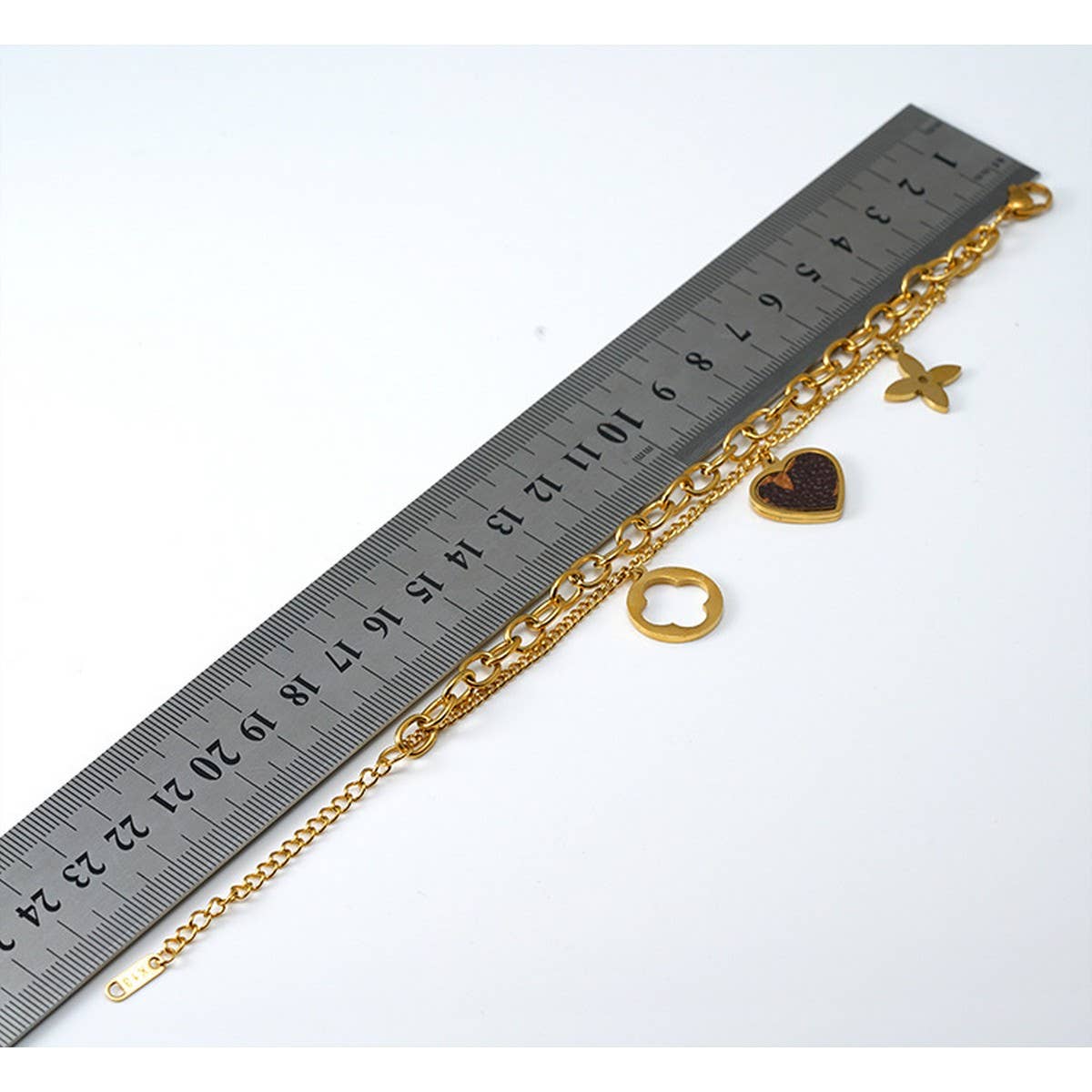 CWAJE1957_Love Mickey Mouse Gold Double Chain Bracelet