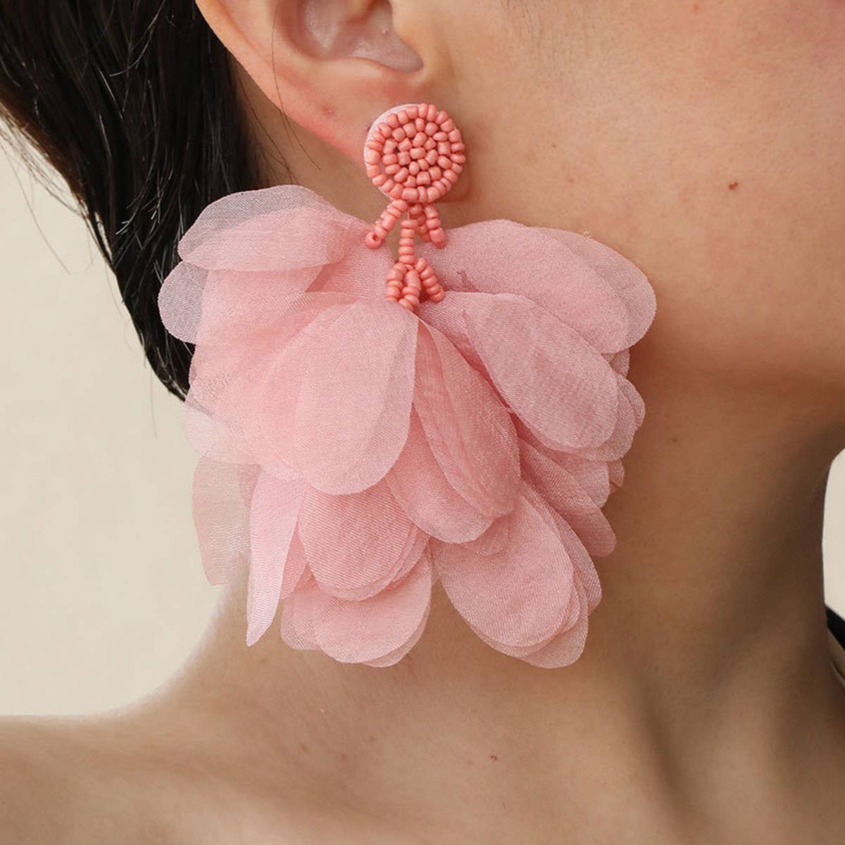 Handmade Fabric Tassel Earrings Bold Statement