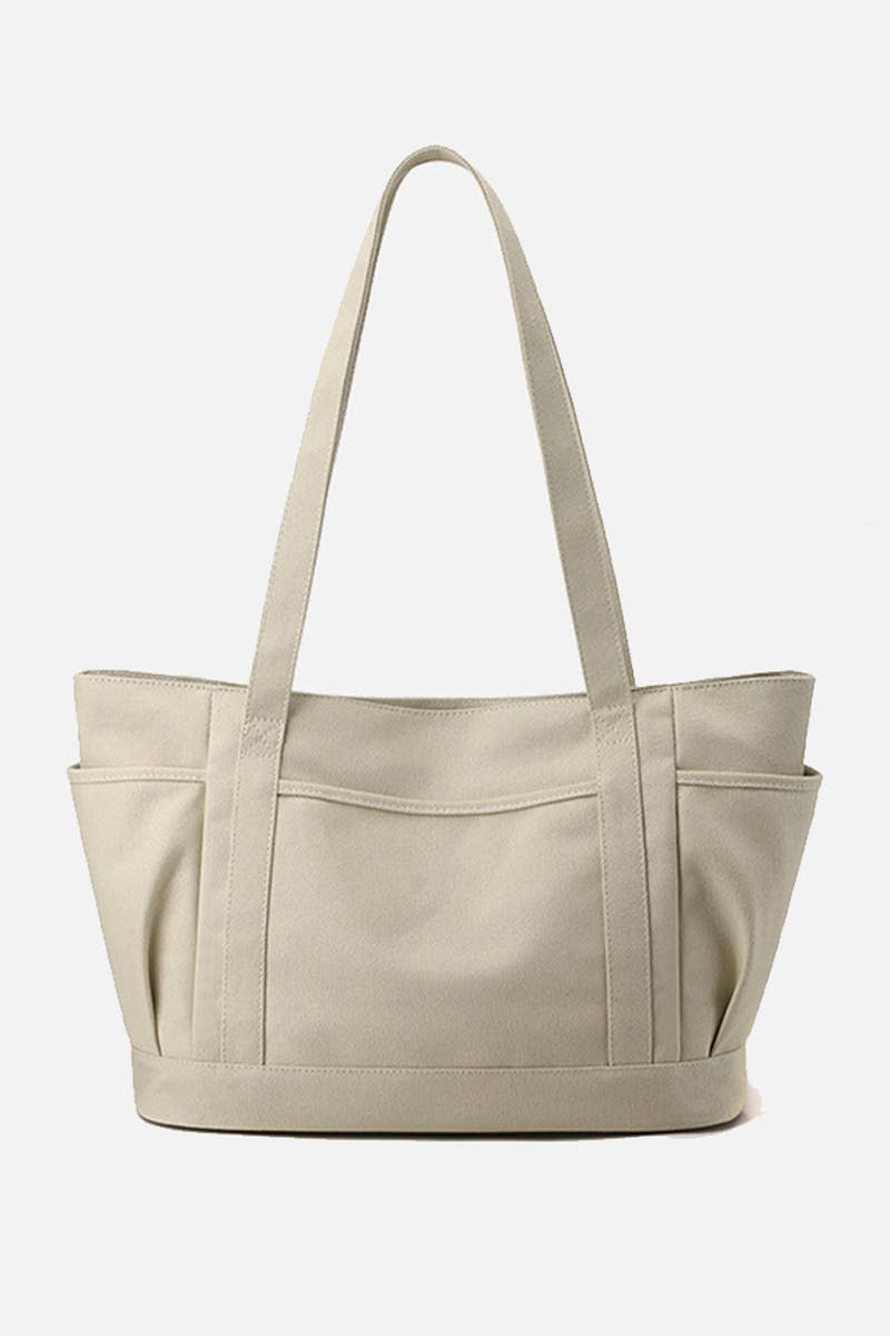 STORAGE POCKET LARGE CANVAS SHOPPER BAG_CUAB0102
