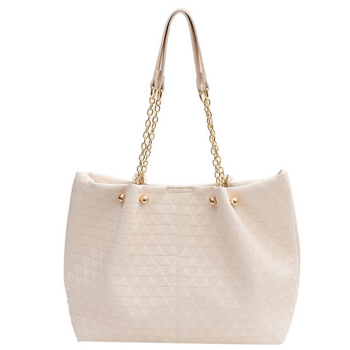 WOMEN SOLID COLOR PLAID TOTE BAG_CWAB1594