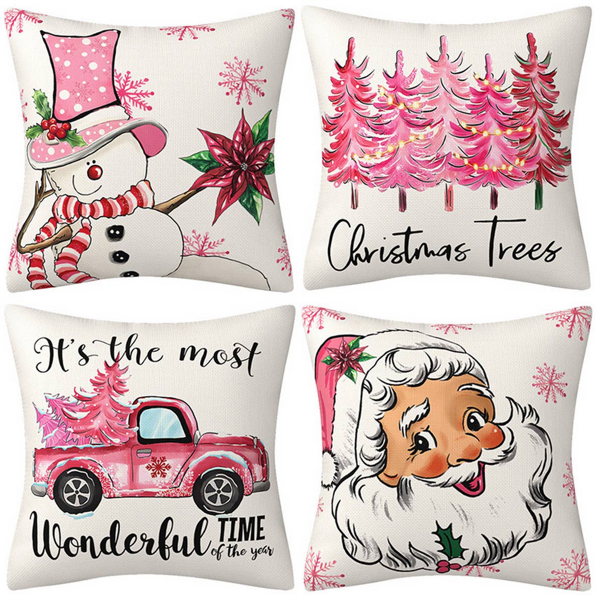 NEW ARRIVAL PINK SANTA CLAUS PILLOWCASE