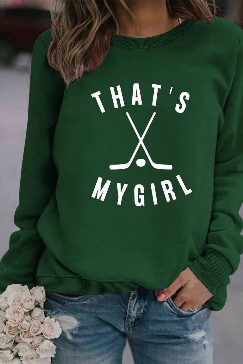 WOMEN HOCKEY GAME DAY PRINTING LONG SLEEVE TOP_CWTSTL0454