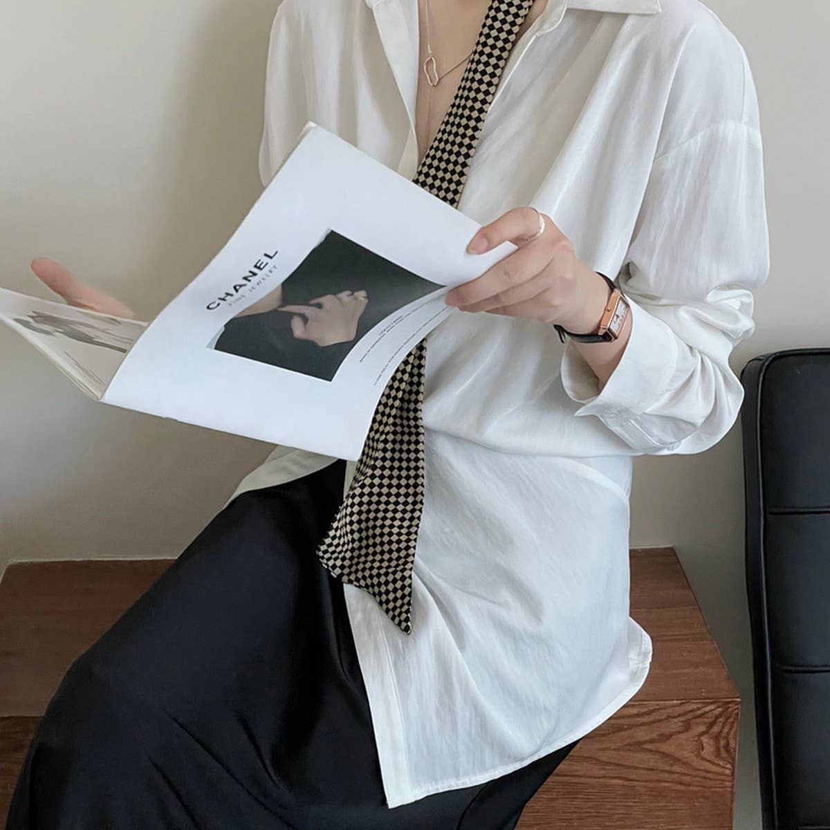 Design Twist At The Waist Adjustable French Shirt