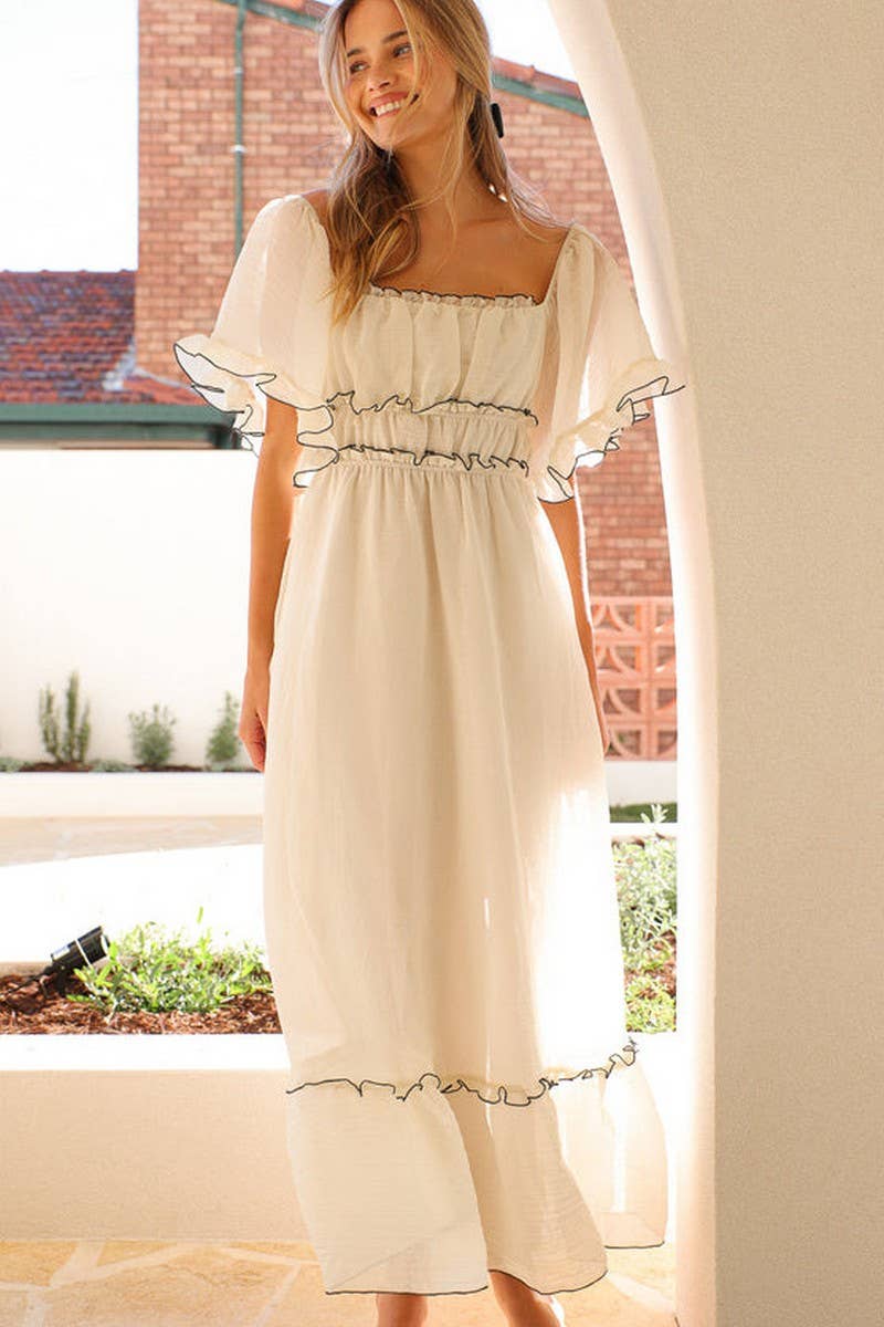 CWDMD5663_FAIRY OFF SHOULDER RUCHED MAXI DRESS