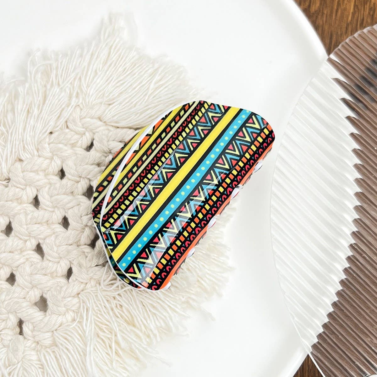 Bohemian Polka Dot Acrylic Hair Claw Unique Design_CWAHA2074